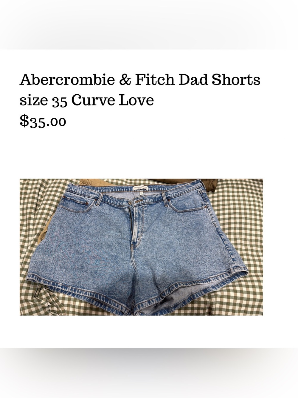 Abercrombie & Fitch Light Blue Vintage-Style Jean Shorts